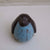 Blue Penguin by ceramic textile artist Caroline Nuttall-Smith hand built, one of a kind black stoneware penguin bird top