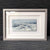 Framed miniature seascape oil painting in greys and blues by Sarah Knight