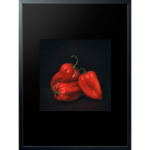 Dutch Masters 07 3 red peppers still life framed 60x80cm by Michael Frank