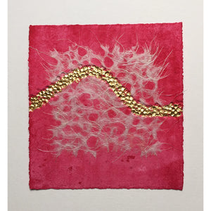 Party! embossed collage with real gold leaf flowing line by London based textural artist Gill Hickman 