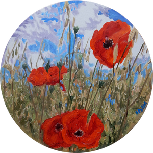 Poppies oil on canvas by Stella Tooth artist