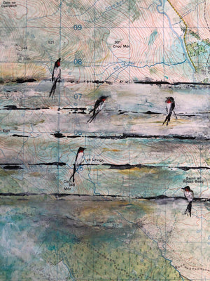 Swallows on Wire by Sarita Keeler
