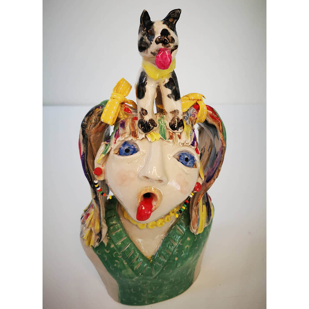 Barking Mad by Vivien Phelan ceramic sculpture