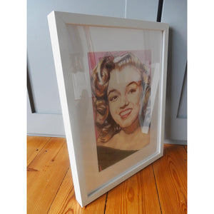 Portrait of Marilyn Monroe in her youth pencil on paper in frame by London based portrait artist Stella Tooth side