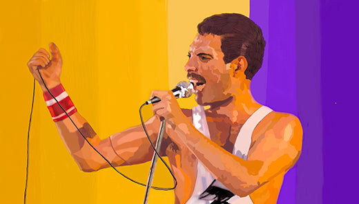 Freddie Mercury digital painting by Stella Tooth inspired by photograph by Solomon N'Jie
