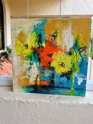 Abstract Floral Still Life Painting by Smita Sonthalia
