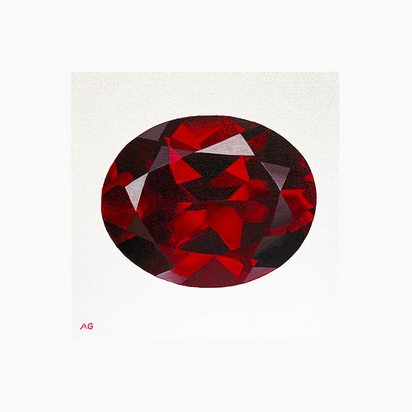 Garnet precious gemstone art print by UK artist Amanda Gosse