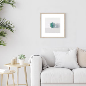Wall mounted fine art print of a vintage glass marble by artist Amanda Gosse