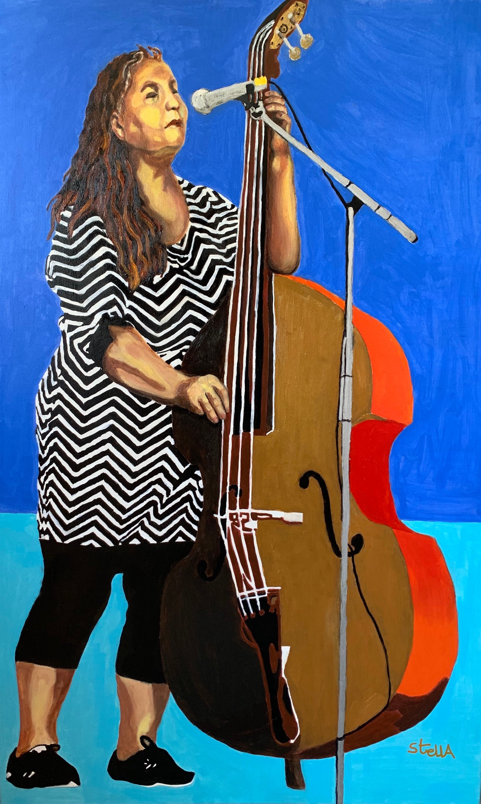 The slackrope walker acrylic on canvas artwork by Stella Tooth