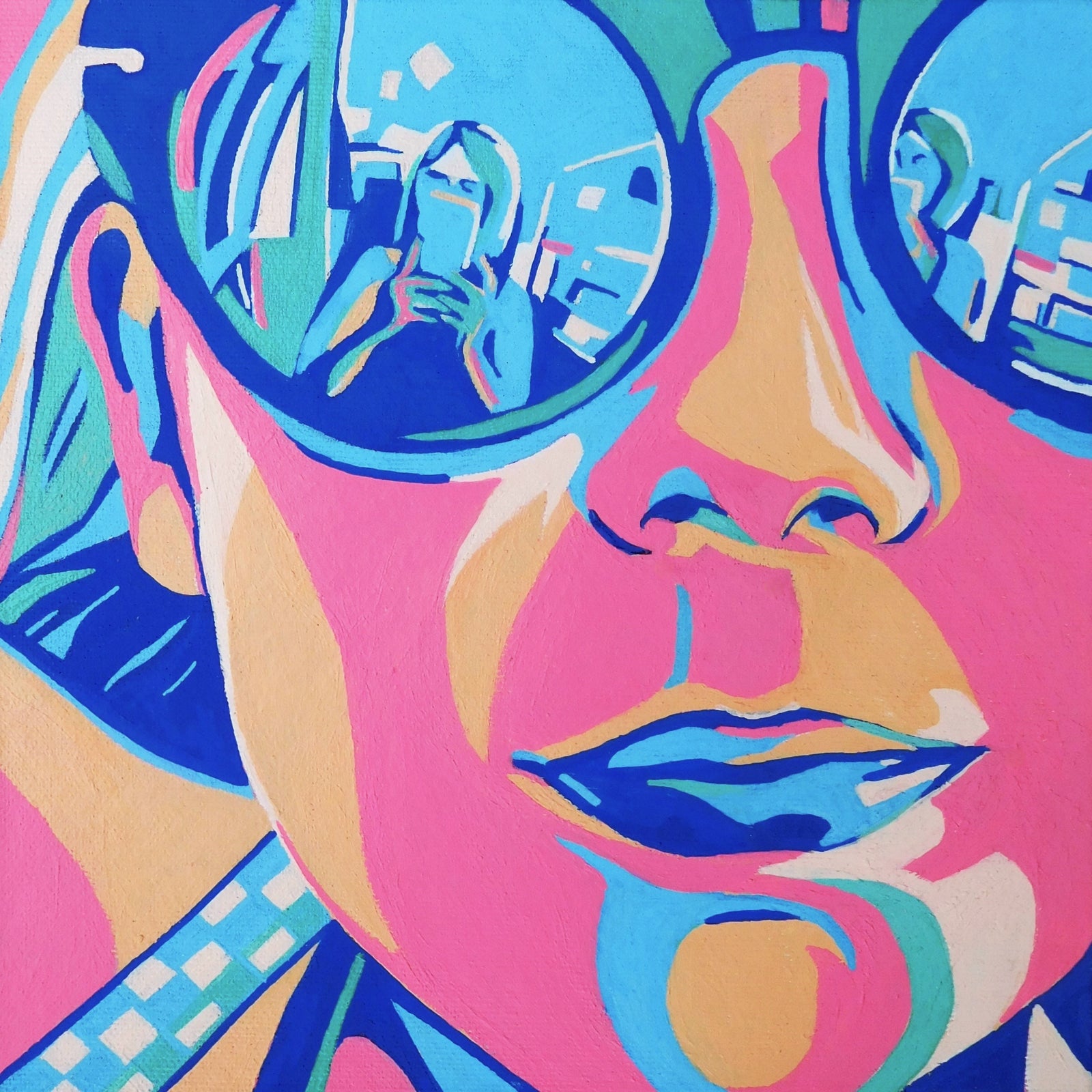 Blue Reflections (original painting) by Mary Leach