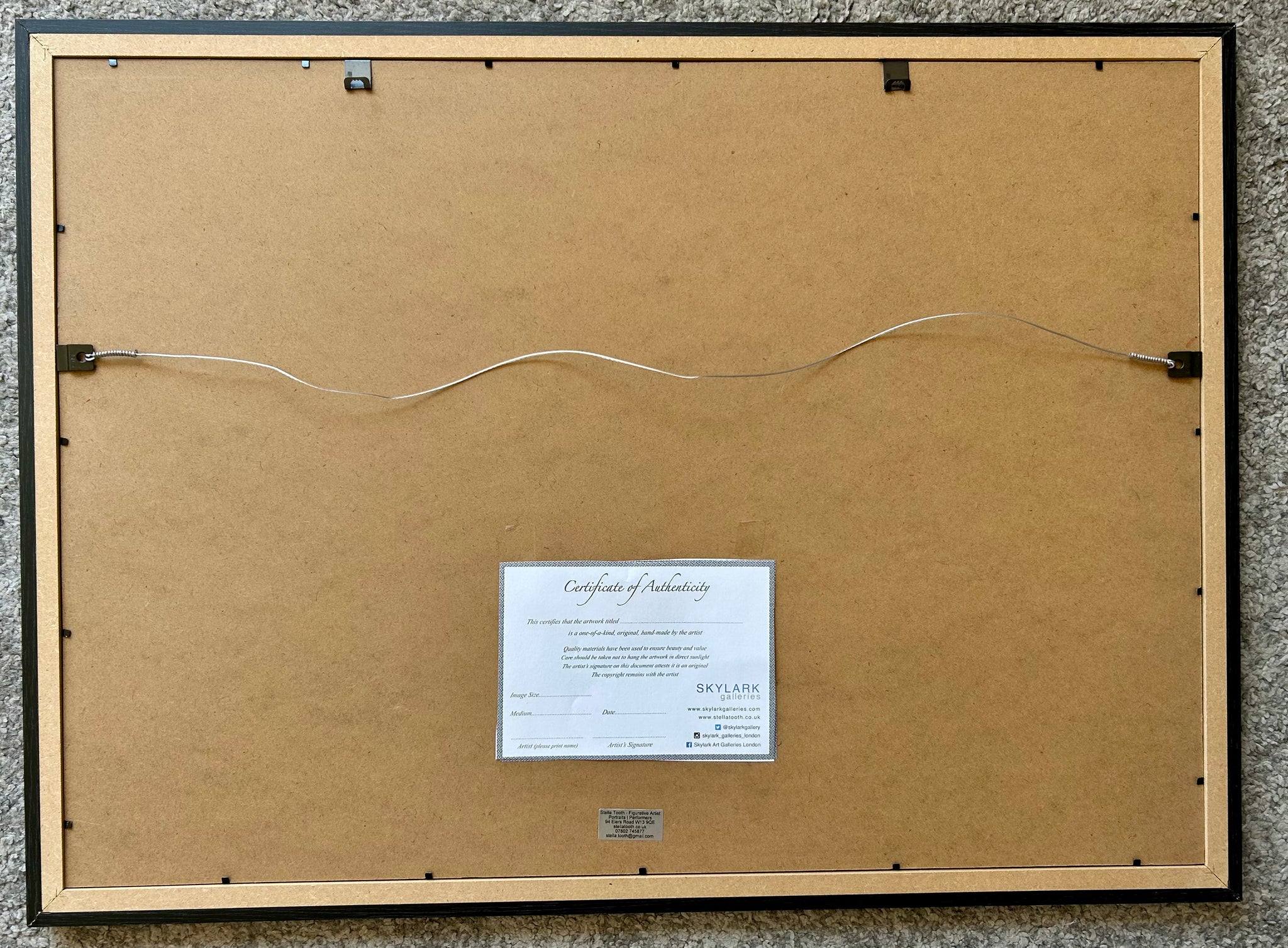 Back of artwork