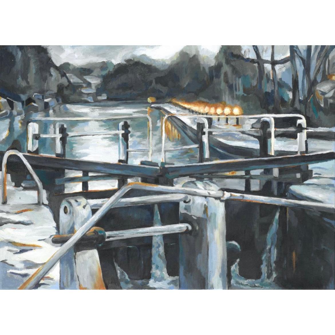 Croxley Moor Lock by Mary Leach — Fine Art Print