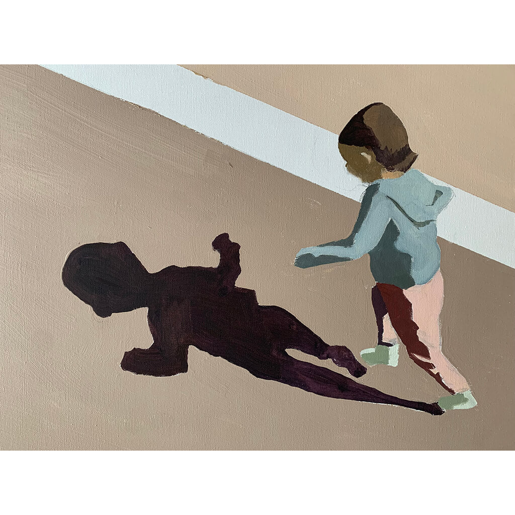 First Steps by Tamsyn O’Connor Fine Art Print of child and shadow taking first steps