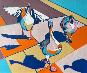 Gregarious Geese, Kensington Gardens by Mary Leach
