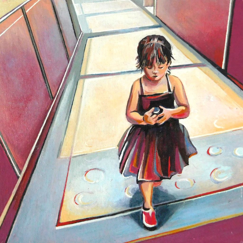 In a World of Her Own (original painting) by Mary Leach