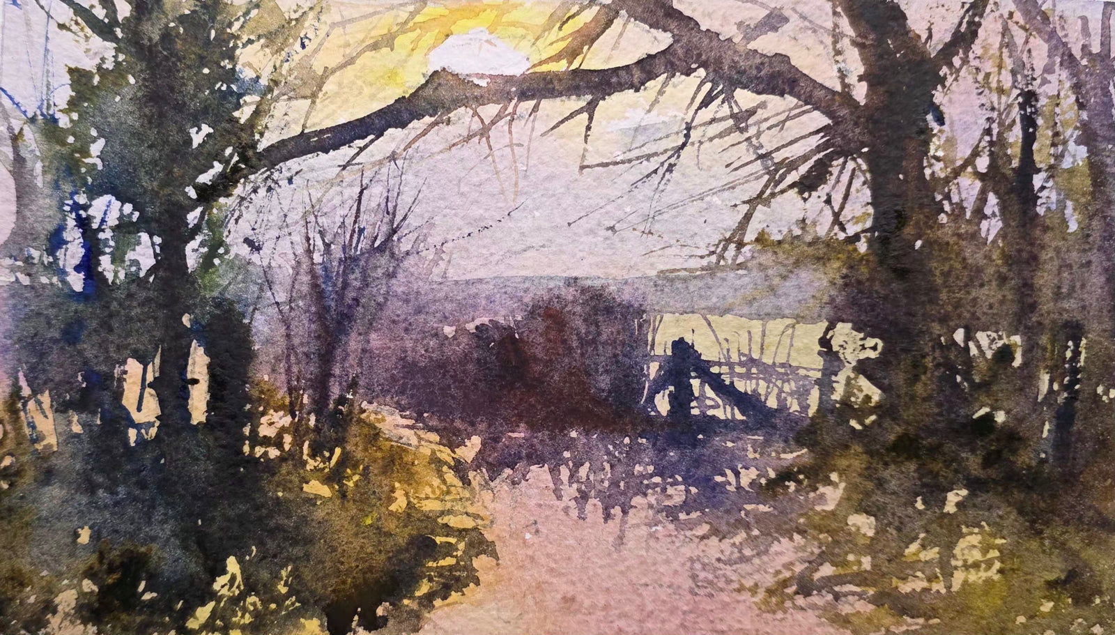 Plein Air water colour winter light