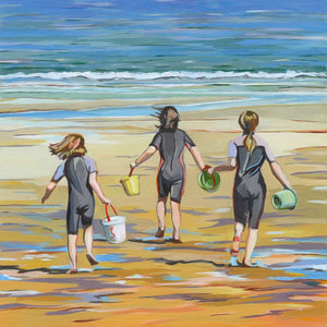 Nostalgia - Beach Dash (original painting) by Mary Leach