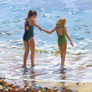 Nostalgia - Holding Hands (original painting) by Mary Leach