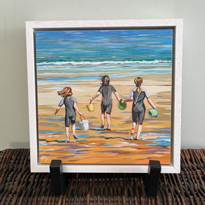 Nostalgia - Beach Dash (original painting) by Mary Leach