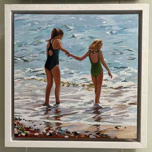 Nostalgia - Holding Hands (original painting) by Mary Leach