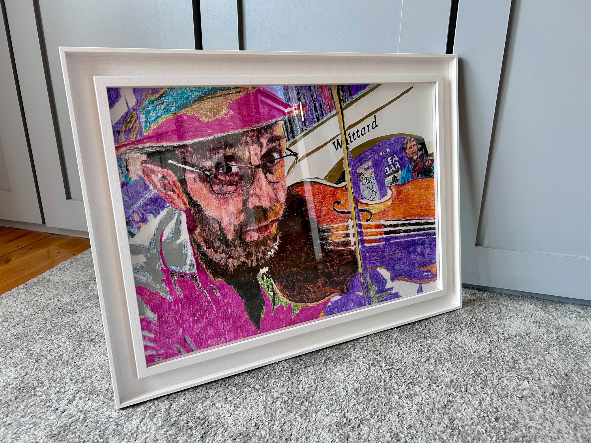 Oopsie Mamushka framed busker multimedia artwork by Stella Tooth side view