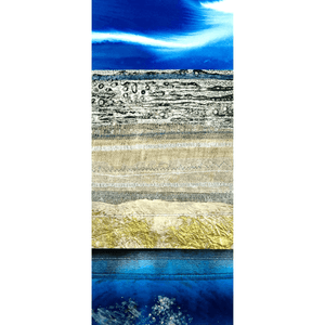 PASSAGE I mixed media original artwork using monotype and collagraph prints and metallic powder by London based artist Linda Jenkins