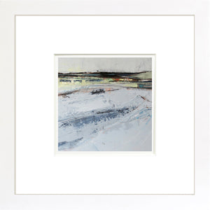 Framed abstract artwork with a white border on a white background