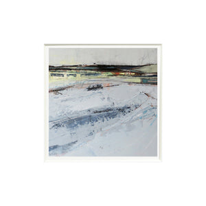Mounted abstract art with a white background