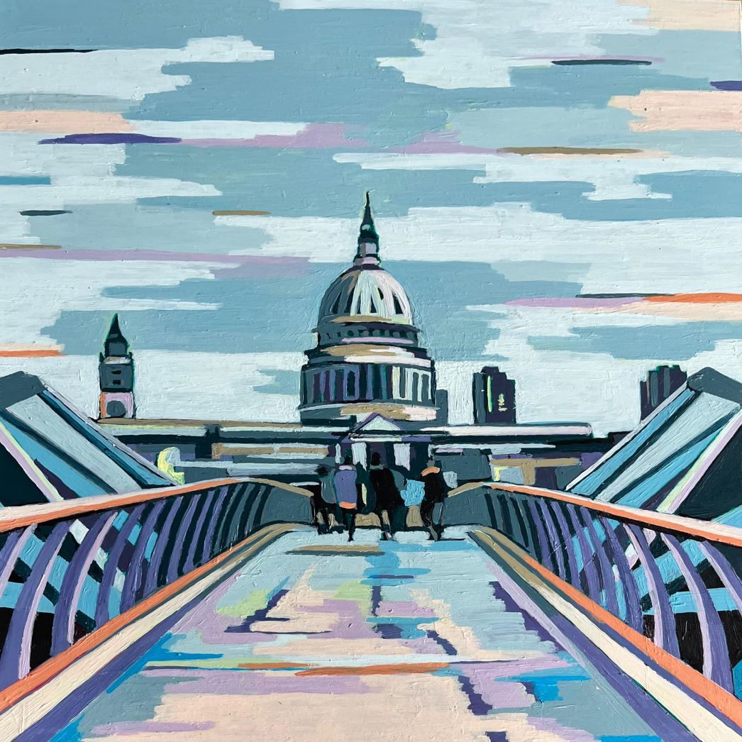 St Paul's, Millennium Bridge London by Mary Leach