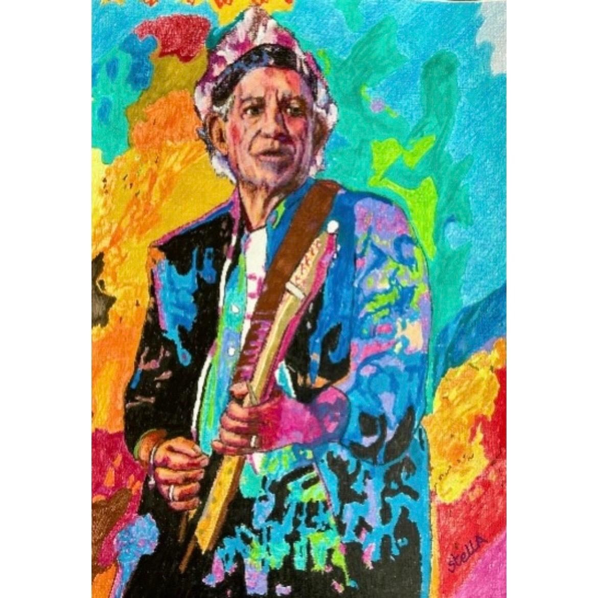 Keith Richards Rolling Stones portrait by Stella Tooth