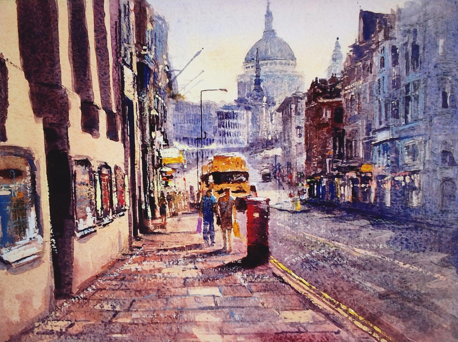 Watercolour Painting looking towards St Pauls