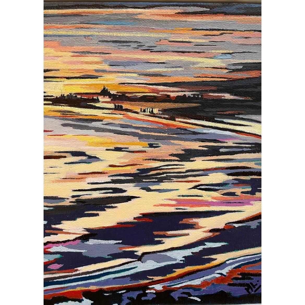 Sunset Painting the Sea by Mary Leach