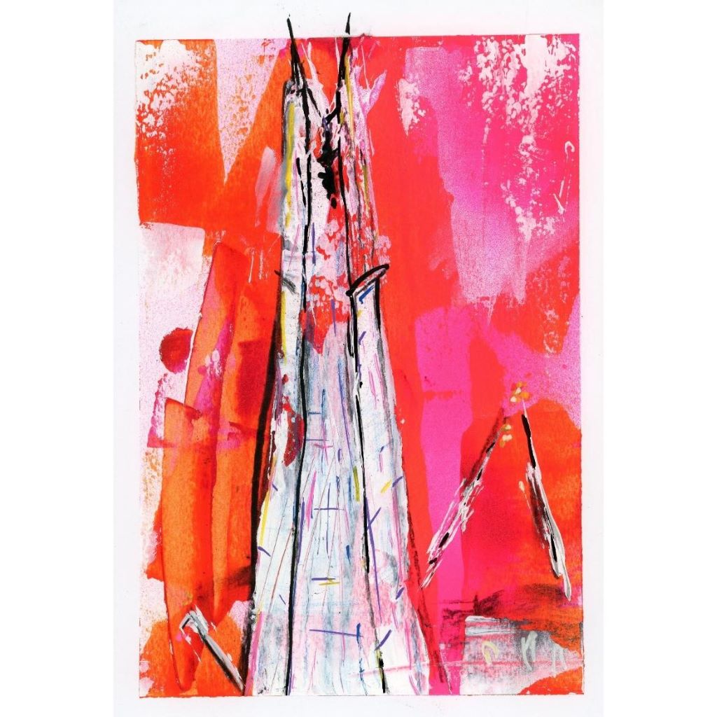 Acrylic painting of The Shard by Rose Owen