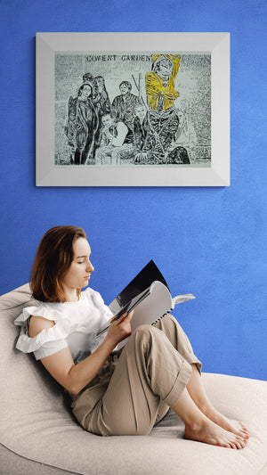 The Escapologist drawing on paper by Stella Tooth room view