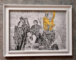 The Escapologist drawing on paper by Stella Tooth framed 