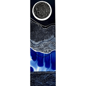 THRESHOLD II mixed media original artwork using monotype and collagraph prints and stitch by London based artist Linda Jenkins
