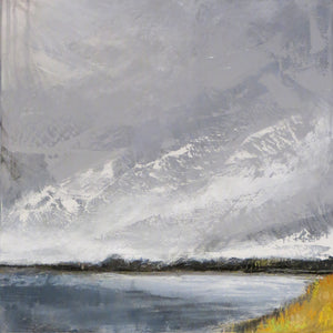 Stormy moody coastal painting by Sarah Knight