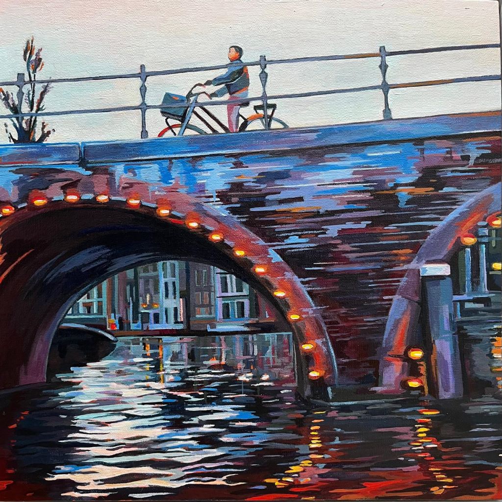 Twilight on the Canal, Amsterdam by Mary Leach