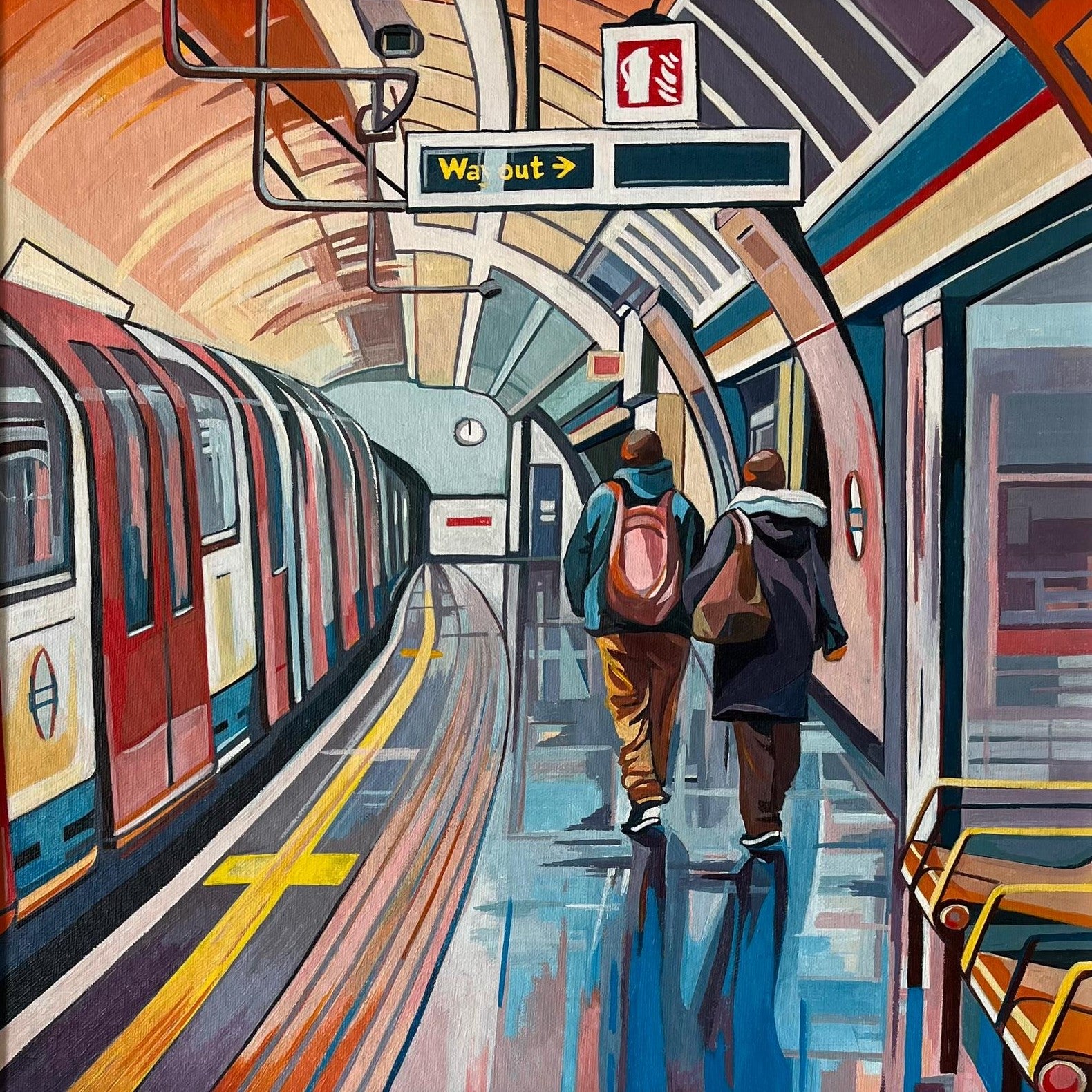 Underground Destination (original painting) by Mary Leach