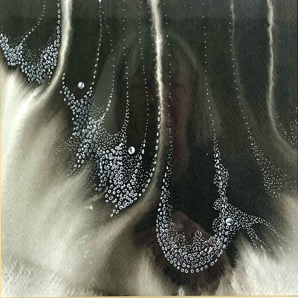 WHISPERING II original artwork using acrylic inks by London based artist Linda Jenkins
