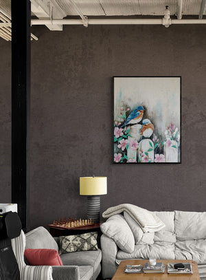 Chismes de Jardin II an original mixed media painting by Smita Sonthalia