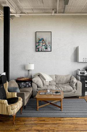 Chismes de Jardin II an original mixed media painting by Smita Sonthalia