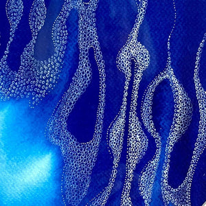 A close up of GAIA II original artwork using acrylic inks by London based artist Linda Jenkins
