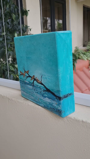 Chit Chat III Bird Painting by Smita Sonthalia