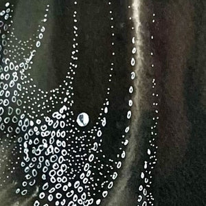 A close up of WHISPERING II original artwork using acrylic inks by London based artist Linda Jenkins
