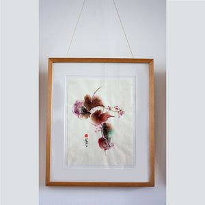 Wild Begonia, float mounted and framed