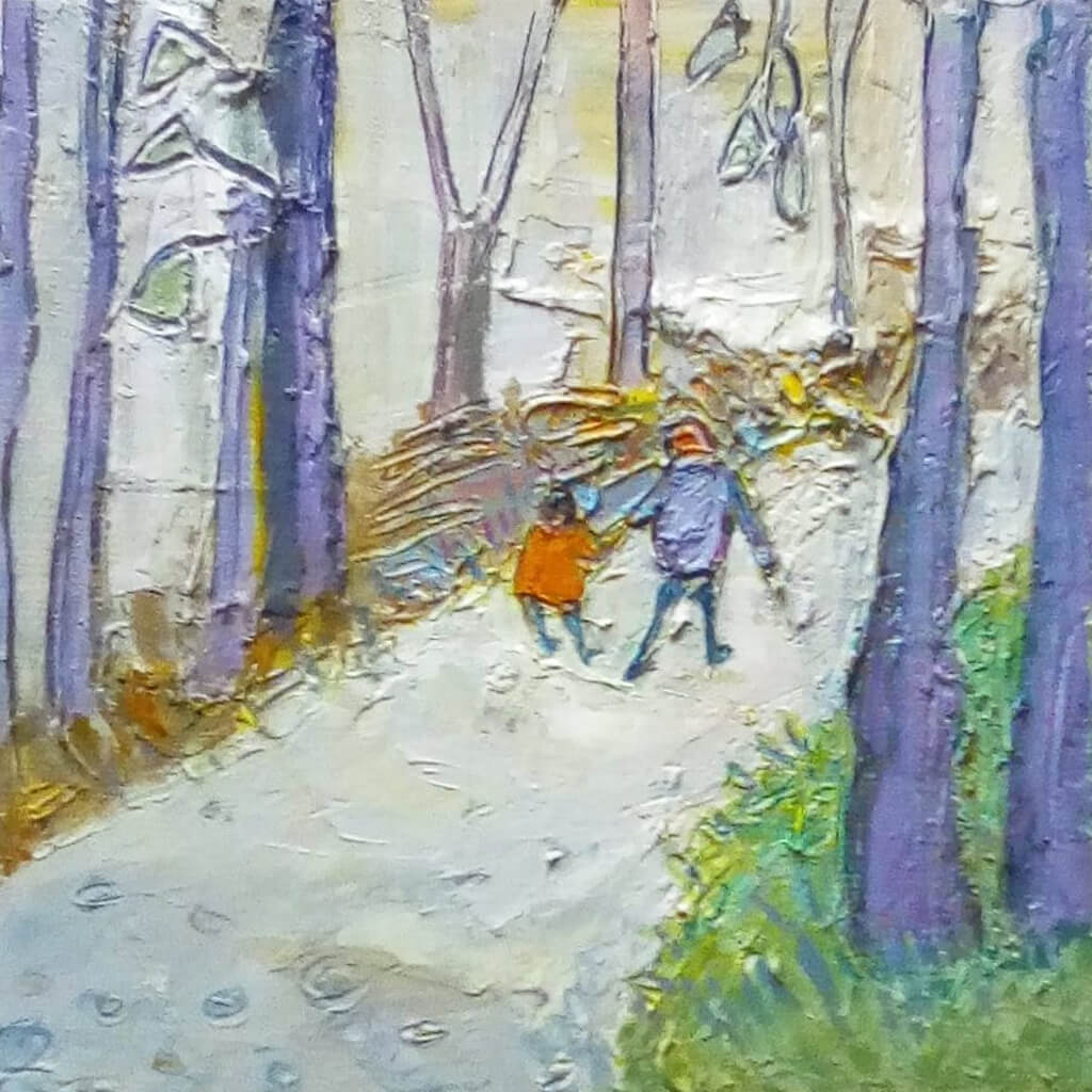 Autumn Woods by Jo Hodgen Original Oil Painting