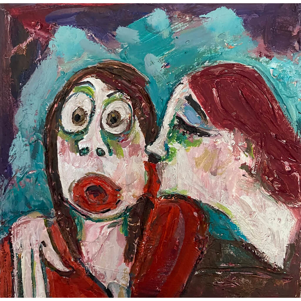 Red Kiss by Jo Hodgen Original Oil Painting