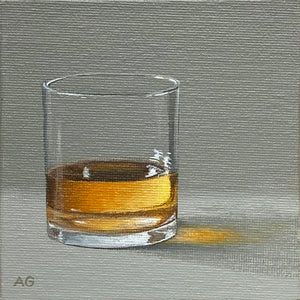Whisky original miniature painting by Amanda Gosse small acrylic on canvas panel