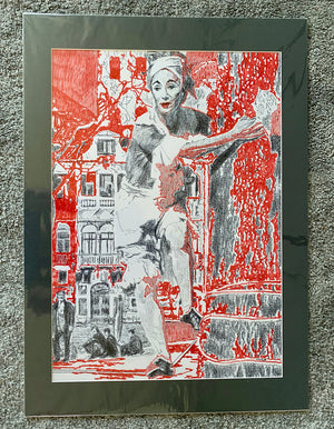 Arrogance vs conviction the tightrope original mixed media mounted artwork by Stella Tooth artist